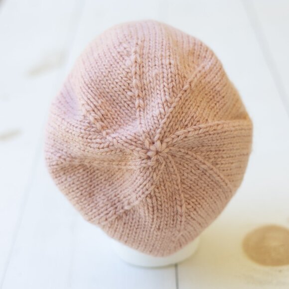 Pink Slouchy Wool Beret Beanie Hat - Picture 3 of 4